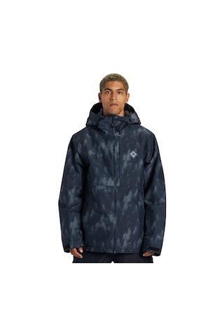 Dc Dc Basis Print Erkek Siyah Snowboard Ceketi Xkk