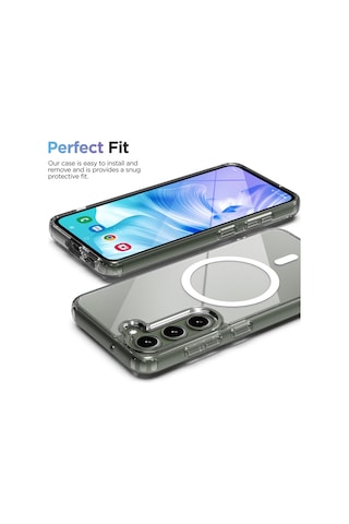 Galaxy S23 Kılıf Kablosuz Şarj Özellikli Şeffaf Silikon
