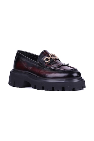 Shoetyle - Bordo Hakiki Açma Deri Püsküllü Erkek Günlük Ayakkabı 115-k594-1363 Bordo