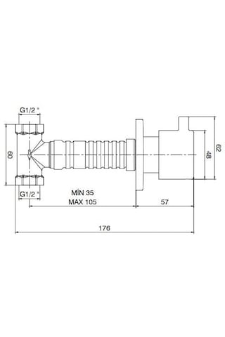 Eca 102151030 Ankastre Ara Kesme Valfi 1/2 Krom