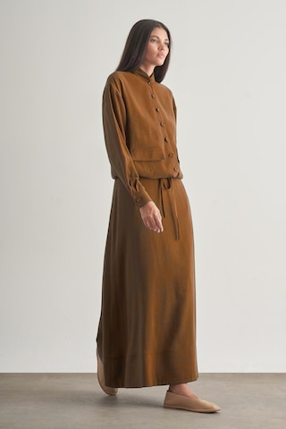 Taba Mizalle Modal Karışımlı Camel Maksi Evaze Etek CAMEL