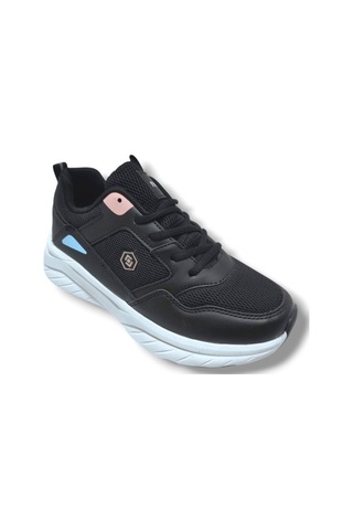 Queen Step 2110-25 Deri Anorak Anatomik Kadın Sneaker Siyah Pembe Siyah