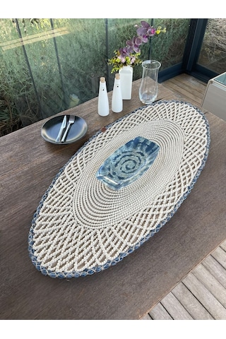 Runner - 1 Adet - 110 X 55 Cm Beyaz