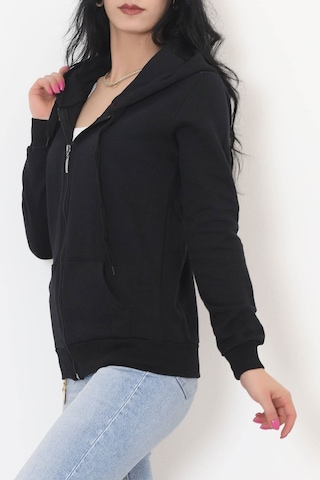 Bensu Store - Kapşonlu Fermuarlı Sweat Siyah - 11866.108. 001