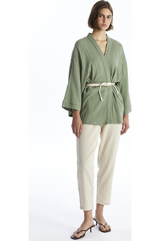Lcw Vision Haki Şal Yaka Kadın Kimono