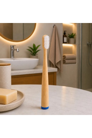 Ahşap - Bambu Mavi Sap - Ayaklı Diş Fırçası 5580