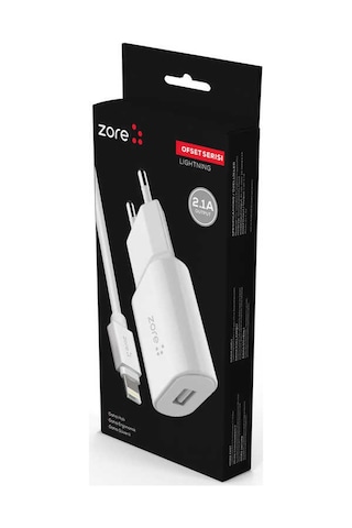 Mobilefix Ofset Serisi Zcs-02 Lightning 2 İn 1 Ev Şarj Seti 2.1a - Beyaz Beyaz