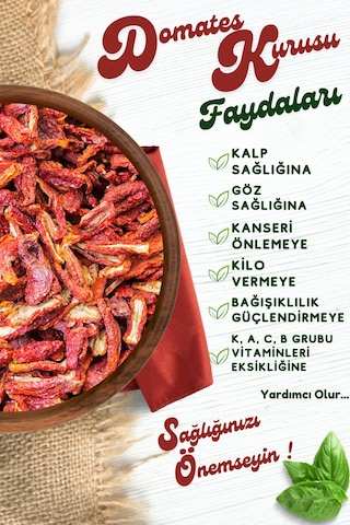 Yörem Afyon Meşhur Gaziantep Sofralarının Yıldızı Etli İnce Dilim Güneşte Kurutulmuş Yerli Domates Kurusu 250g