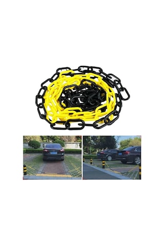 Mfk 8 Mm 5 Metre Sarı Siyah Plastik Tafik/Park Zincir