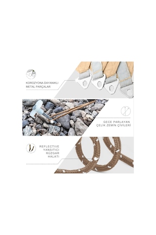 Kingcammp Albano 5 Glamping Tarp Upf50+ I 410x410 Khaki Multi Çok Renkli