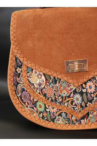 Pujiva, Büyük Boy, Etnik, Kilim Desenli, El Ve Omuz Askılı, Fermuarlı, Kilitli, Desenli Çanta En 27 Boy 23 D 6 Siyah