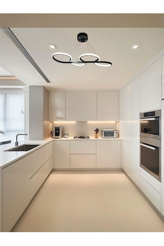 Ey Shop Siyah Yılan Model 3 Renk Led Avize Siyah