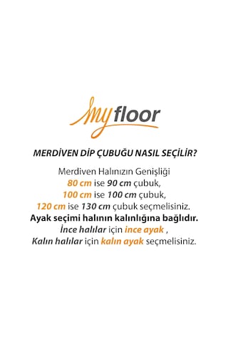 Myfloor Çelik Halı Tutucu Merdiven Dip Çubuğu - Sarı İnce 90 cm