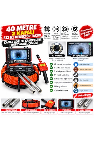 2 Başlıklı + 40 Metre + 512 Hz Dedektörü Yanında Kanal Gözlem Kamerası