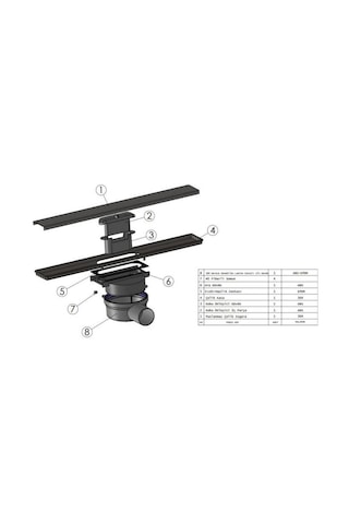 Sukar Line 4-E 40 cm Plain Izgaralı Duş Kanalı