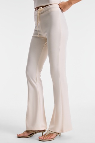 ETHIQUET ASHERA Kadın Esnek Kumaşlı Geniş Paçalı Slim Fit Bej Eşofman Altı