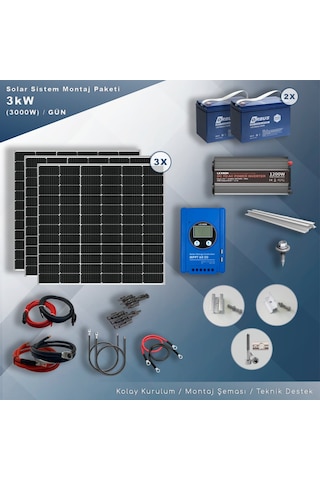 Matech 3 Kw Solar Paket Sistem 3000w/gün