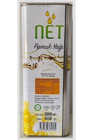 Net Rafine Pamuk Yağı 5 L