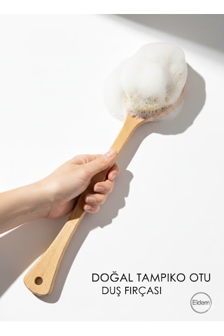 Efsoon Organics Islak ve Kuru Kullanım Kabak Lifi Sert Kıllı Sırt Fırçası Oval
