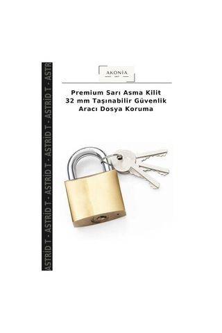 Premium Sarı Asma Kilit 32 Mm Taşınabilir Güvenlik Aracı Dosya Koruma