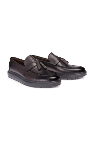 Deery Hakiki Deri Gri Püsküllü Comfort Erkek Loafer Ayakkabı Gri