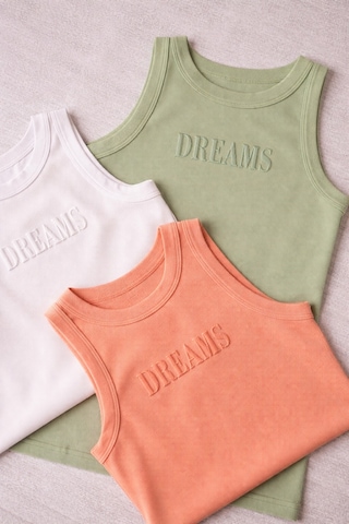 Demirsa Boutique Halter Yaka 3'lü Pudra, Yeşil Ve Beyaz Renk Modal Kaşkorse Kadın Atlet Beyaz-pudra-yeşil