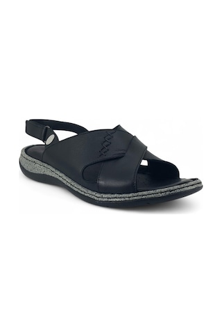 Mammamia D25ys-2525 Deri Comfort Kadın Sandalet Siyah