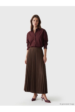Lcw Modest Bordo Kadın Gömlek Tunik