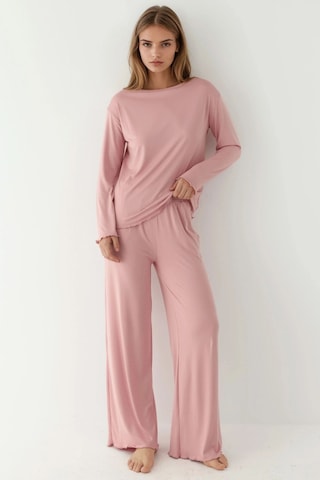 Hiccup Yumuşak Dokulu Rahat Kesim Uzun Kollu Pijama Takımı Toz Pembe