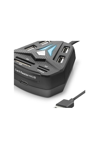 Usb Hub Kart Okuyucu 8 Port Siyah A068b Evimdeyokyok