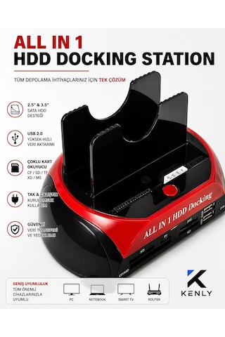 Usb 3.0 Docking Station Combo 2.5 / 3.5 Ide & Sata Hdd/ssd Desteği, Harici Hard Disk Okuyucu