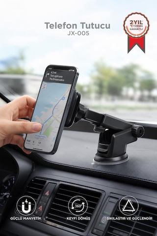 Araç İçi Telefon Tutucu Çok Amaçlı Magnetic Car Holder Jx-005 Siyah