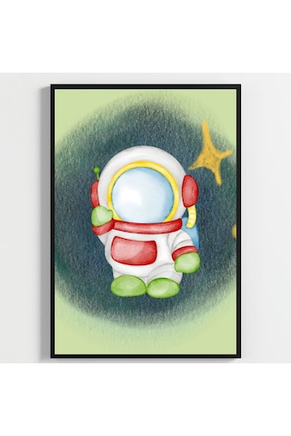 Besay Uzay Macerası Astronotlu Eğitici Ve Eğlenceli Bebek Odası Posteri 3'lü Çocuk Odası Poster Seti A2 Çerçevesiz