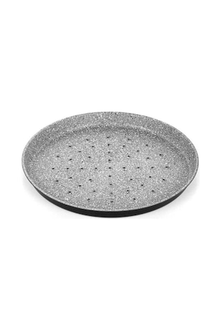 Granit Kaplamalı Delikli Pizza Tava 28 Cm Gri