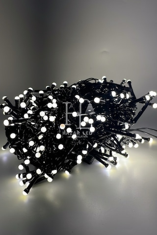 10 Metre Gün Işığı Kirpi Led Siyah Kablolu Jack Eklemeli Dekoratif Led Işık Yılbaşı Süsü Gün Işığı