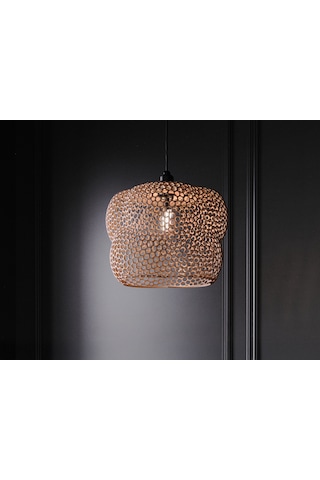 Modern Delikli Metal Sarkıt Avize Dekoratif Tavan Aydınlatması 25x25x20 Cm Kahverengi