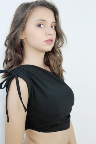 Mois Atelier Tek Omuz Büzgülü Crop Top, Tasarım, Hediye, Büyük Beden Siyah