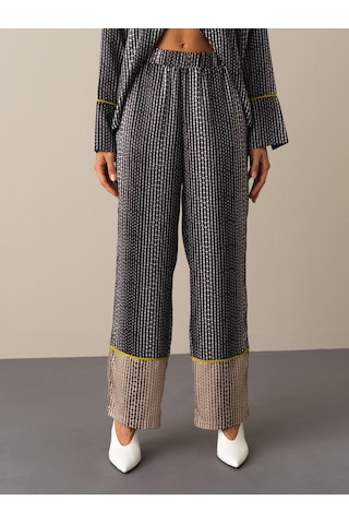 Xint Siyah Oversize Saten Pantolon 201138
