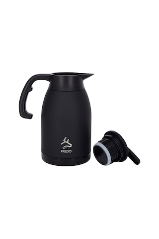 Big Therm 2 Lt Paslanmaz Çelik Siyah Çay Termosu, 24 Saat Soğuk, 12 Saat Sıcak Tutma Siyah