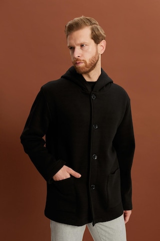 Alexandergardi Alexandergardı Kapüşonlu İçi Şardonlu Oversize Ceket E22-60700 Siyah