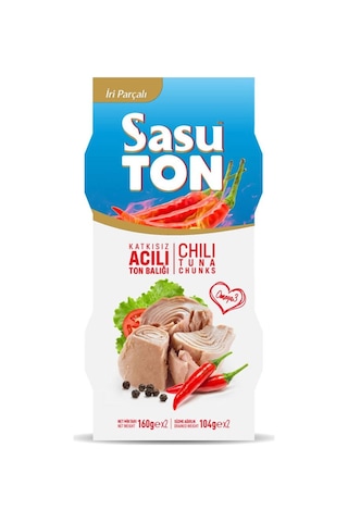 Sasu Blue Acılı Ton Balığı İri Parçalı 3 x 160 G