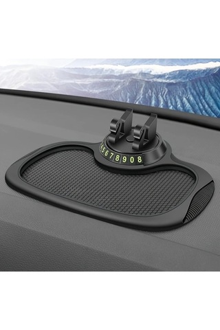 Boatshop1 Evrensel Pvc 360 Derece Dönen Kuğu Kolu Siyah Çok Fonksiyonlu Telefon Tutucu Anti Kayma Padi Otopark Plakası