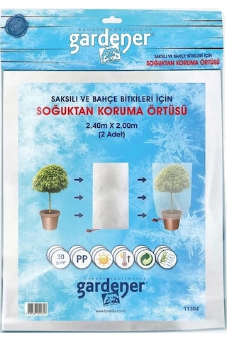 Gardener 11304 Saksılı Bitkiler İçin Soğuktan Koruma Örtüsü 30 G - 2,4 M X 2 M 2 Adet