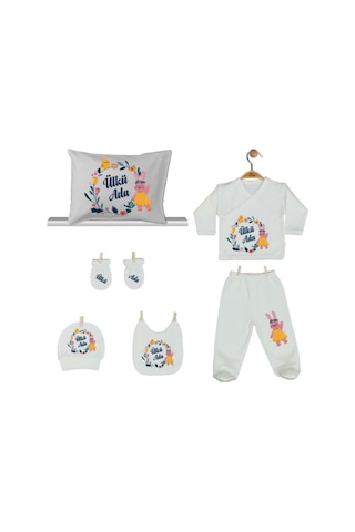 Pia Baby Gl 2200 İsme Özel Yastık Zıbın Set Krem