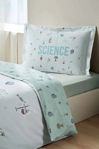 Özdilek Ranforce -science Mint- Lastikli Çarşaflı Tek Kişilik Çocuk Nevresim Takımı