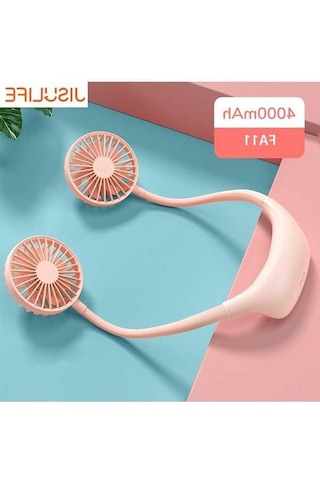 Pazly 360 Dönebilen Boyun Tipi Taşınabilir Usb Şarjlı Mini Fan - 3 Hızlı, Led Aydınlatmalı, 10 Saat Soğutma