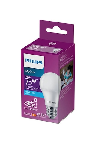 Philips MyCare LED Ampul 10W 1055 Lumen 6500K Beyaz Işık A60 E27 Duy (75W Eşleniği) Yerli Üretim
