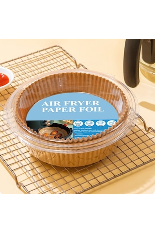100 Adet Hava Fritöz Pişirme Kağıdı Gıda Yağı Emici Kağıt Kahverengi