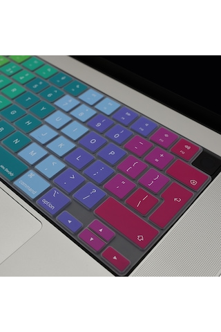 Apple Macbook Uyumlu Klavye Koruyucu Silikon Uk-avrupa İngilizce Baskı İnce Yıkanabilir Air 13.6 Pro 14 16 Pembe Yeşil