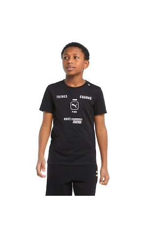 Puma Play Uv Graphic Çocuk Tişört 846964 01 Siyah